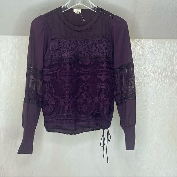 Anthropologie Tiny Lace Mixed Media Blouse - Picture 5 of 14